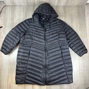 Lands End Plus Size 3X (24W-26W) Wanderweight Packable Down Coat Black